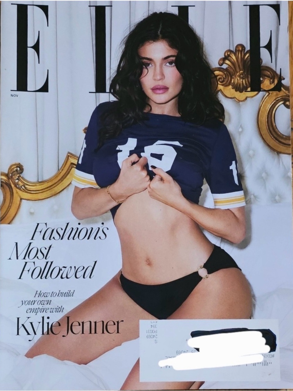 ELLE Kylie Jenner Crop Football Tee November 2024
